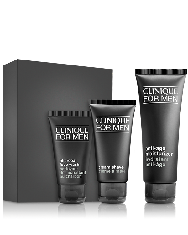 Clinique For Men™ Daily Age Repair, The essential trio for daily age protection.