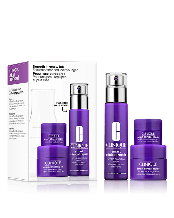 Smooth &amp; Renew Lab Skincare Set, 3 de-aging experts for smoother, younger-looking skin. $267 value.